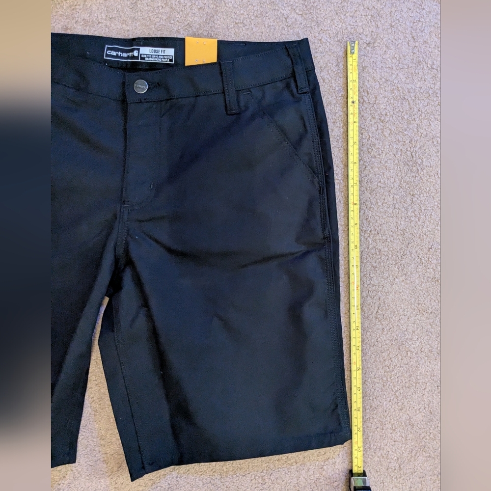 Carhartt NWT Womens Canvas Work Shorts Loose Fit Black 10" Inseam Size 12